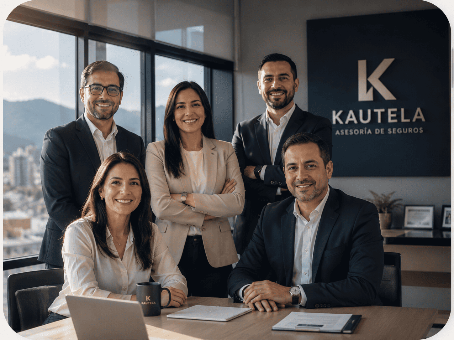 Equipo de asesores de Kautela en oficina de Ibarra